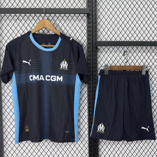 25-26 Marseille Away Kids Soccer Jersey